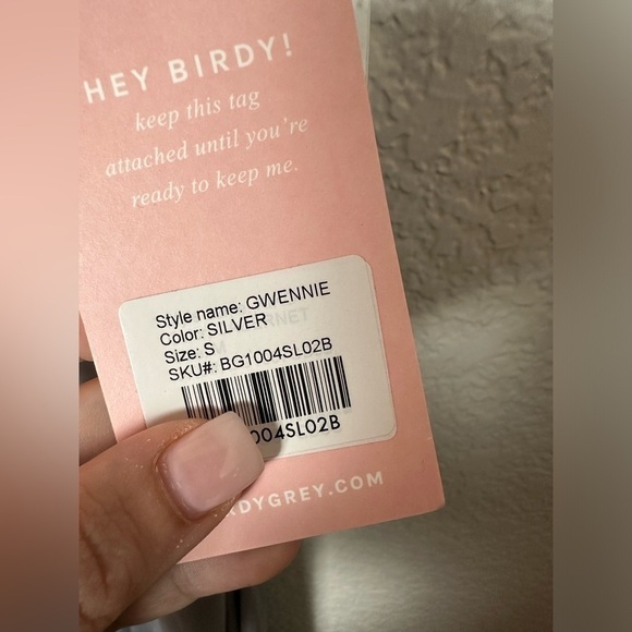 NWT Birdy Grey Gwennie Dress in Chiffon Silver - Picture 4 of 6